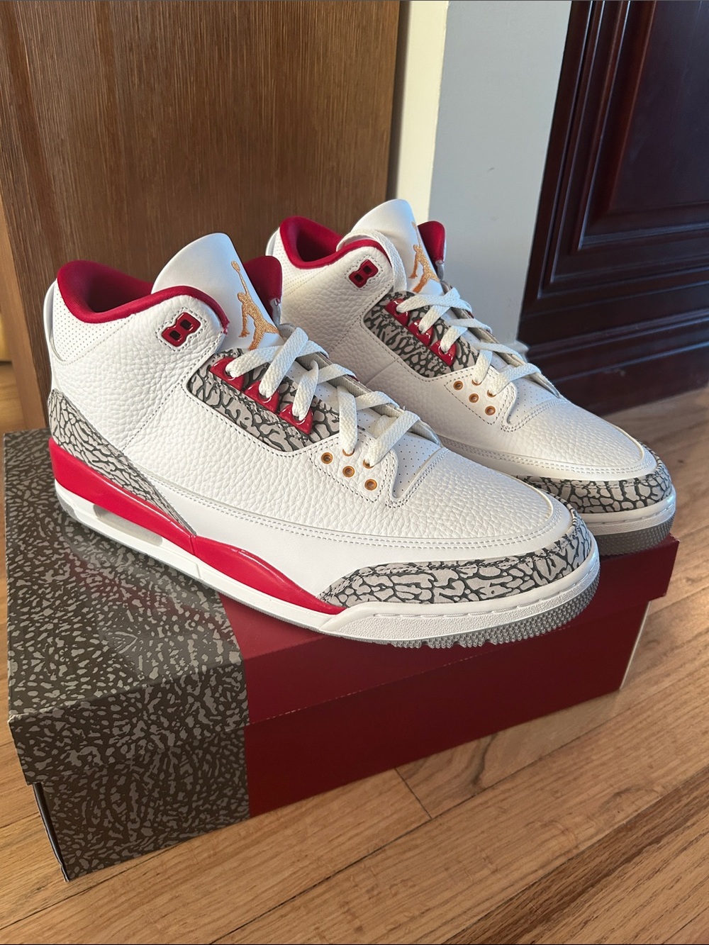 Air Jordan 3 Retro White Cement with Red Accents Brand New